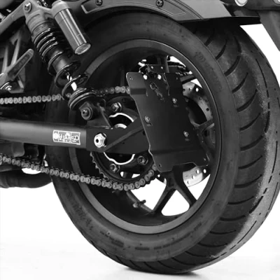 Abbildung von ZIEGER seitlicher Kennzeichenhalter Kennzeichenträger kompatibel mit: Honda CMX 1100 Rebel