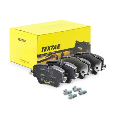 Abbildung von TEXTAR 2561705 Bremsbelagsatz für Verschleißwarnanzeiger vorbereitet mit Bremssattelschrauben BMW: 5 Touring, Limousine, X3, TOYOTA: Supra V