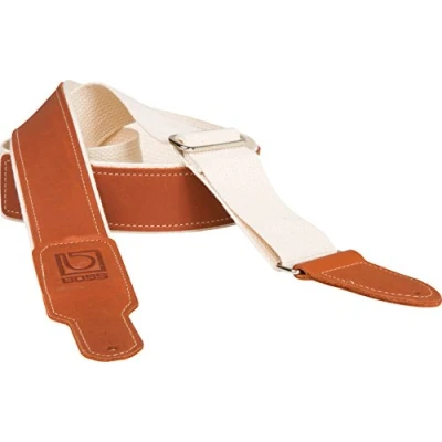 Abbildung von BOSS BSH 20 NAT Leder/Baumwoll Hybrid Instrumentengurt, Instrumentengurt in braun/natur, Breite: 5 cm