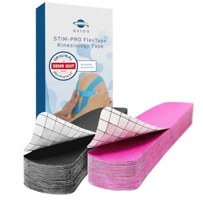 Abbildung von Axion Kinesiologie Tape Precut 2er Set Pink und Schwarz (50 St) 25cm x 5cm