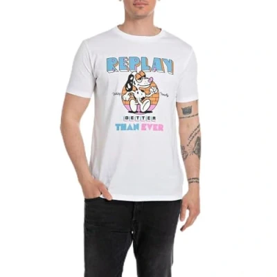 Abbildung von Replay Tshirt print, Herren, Größe: XXL, White
