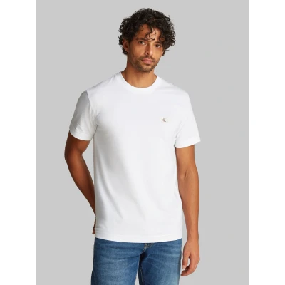 Abbildung von Calvin Klein Jeans Label Regular TEE Tshirt basic, Herren, Größe: Small, Bright white
