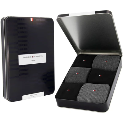 Abbildung von Tommy Hilfiger Socken &quot;TH MEN SOCK 6P TIN GIFTBOX BIRDSEYE&quot;, (Box, 6 Paar), mit gesticketem Flag Label