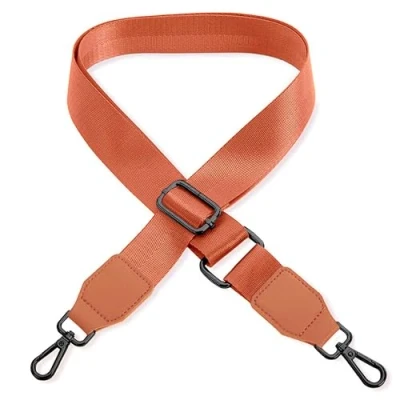 Abbildung von Schultergurt für Handtasche Laptoptasche Orange [Metallfarbe: Schwarz] Länge verstellbar 89 142 cm Breite 3,8 Ersatz Gurt Band Schulterriemen Strap Umhängegurt