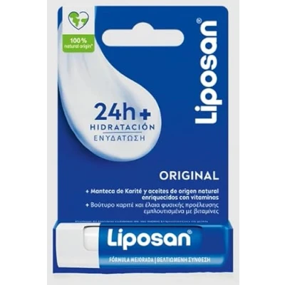 Abbildung von Liposan Original (1 x 4,8 g) Intensive Pflege Lippenbalsam, Lippenkakao mit leichter Textur, feuchtigkeitsspendender Balsam für weiche und glatte Lippen