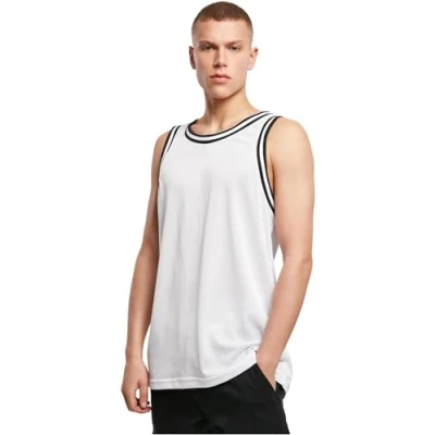 Abbildung von Build Your Brand Mens BY009 Mesh Tanktop T Shirt, wht/blk, 5XL
