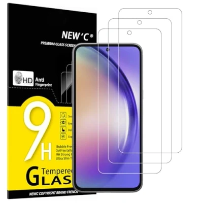 Abbildung von NEW&#039;C 3 Stück, Panzer Schutz Glas für Samsung Galaxy A54 5G, Frei von Kratzern, 9H Härte, HD Displayschutzfolie, 0.33mm Ultra klar, Ultrabeständig