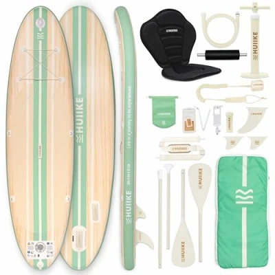 Abbildung von Stand Up Paddling Board Premium Zubehör. HUIIKE. Holzfarbe. große Stabilität