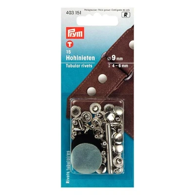 Abbildung von Prym 403151 Hohlnieten, 4 6 mm Messing, silberfarbig