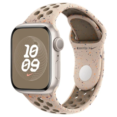 Abbildung von Apple Watch Armband Original Silikon und TPU (weich) Beige Geeignet für Series 1 9 / SE
