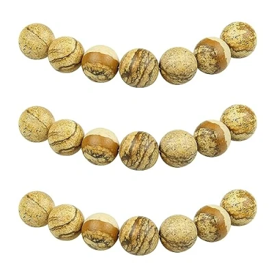Abbildung von MJDCB Perlen zum Auffädeln 4mm 85 stück Bilder Jaspis Halbedelsteine mit Loch Natürliche Lose Runde Steinperlen für Herstellung Schmuck Armbänder Halsketten
