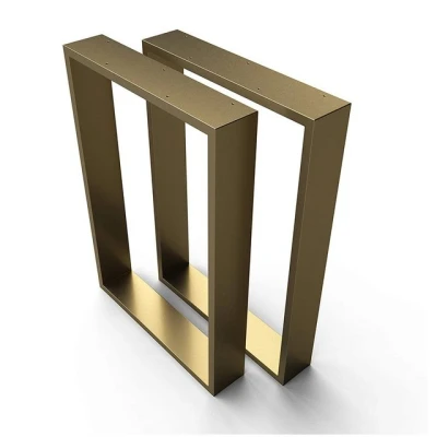 Abbildung von sossai® XXL Stahl Tischkufen TKK3 Rahmenprofil: 100 mm x 20 Breite 60 cm Höhe 72 Farbe: Gold Messing 2 Stück Industrial Style Tischbeine, Tischgestell
