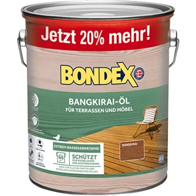 Abbildung von Bondex Holzöl Gartenholz Bangkirai Öl, 0,75 4 l, Wasser stop Abperleffekt