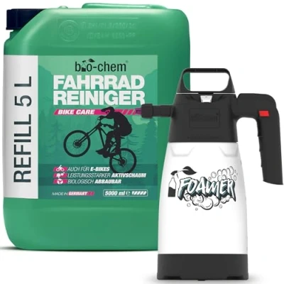 Abbildung von bio chem Fahrradreiniger 5 Liter inkl. Schaumsprüher materialschonendes Premium Reinigungsmittel für das gesamte Fahrrad Geeignet alle Fahrradtypen, auch E Bike