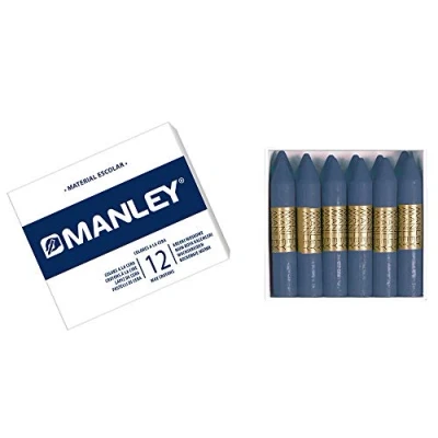 Abbildung von MANLEY MNC04613 Box 12 Wachsmalstifte, blau