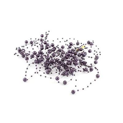 Abbildung von Creativery Perlengirlande 5St. x 1,3m Perlenband Perlenkette Tischdeko Perlenschnur Farbauswahl: Pflaume 285