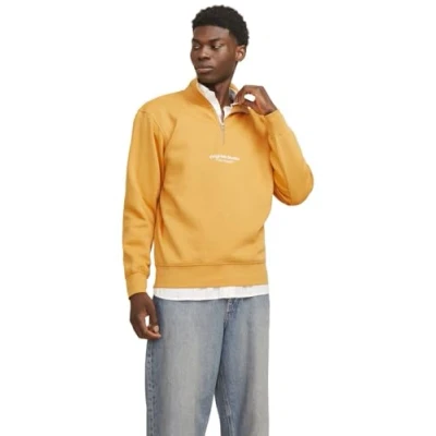 Abbildung von Jack &amp; Jones Jorvesterbro Quarter ZIP NOOS Sweatshirt, Herren, Größe: XL, Honey yellow
