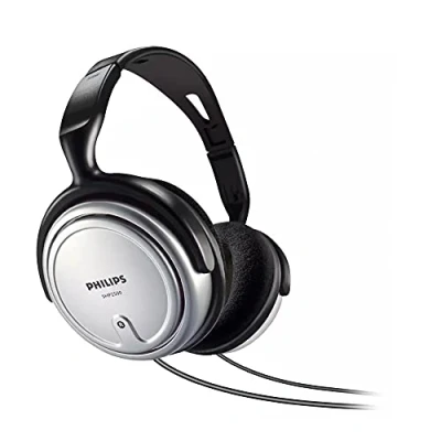 Abbildung von Philips Audio SHP2500/10 HiFi TV Kopfhörer (Exzellenter Sound, Geräuschisolation, idealer Sitz, Lautstärkeregler, Extralanges 6 m Kabel) silber/schwarz, Vorband verstellbar