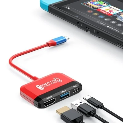 Abbildung von Switch Dock für Nintendo Switch/OLED Switch, 3 in 1 Mini TV mit 4K HDMI USB 3.0 Port C PD 100W Laden, Reise