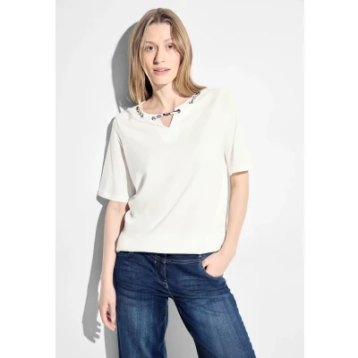 Abbildung von Cecil MIT Print Detail Tshirt print, Damen, Größe: XL, Weiß