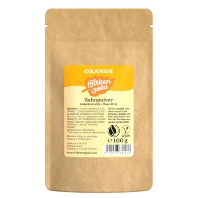 Abbildung von Birkengold Zahnpasta Zahnpulver Orange Nachfüllpack 100g