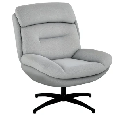 Abbildung von HOMCOM Sessel Drehbar Loungesessel mit Wasserabweisend Chenille Optik Grau