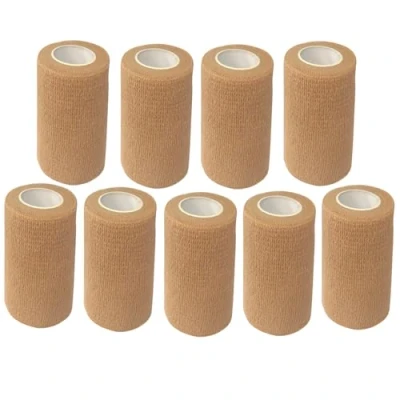 Abbildung von ANAMPION Selbstklebender Verband 9Rollen, 7.5cmx4.5m Non Woven Selbsthaftende Bandage für Mensch und Tier, Flexibel Elastische Binde Sport,Haustiere (Hautfarbe)