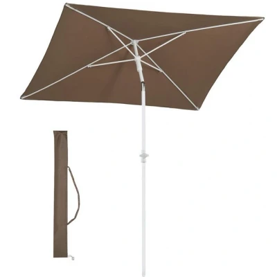 Abbildung von Sekey Sonnenschirm 180 x 125 cm Balkonschirm Rechteckig Terasseschirm mit Schutzhülle, LxB: 180,00x125,00 cm, Sonnenschutz UPF50+, Kippbar, Höhenverstellbar