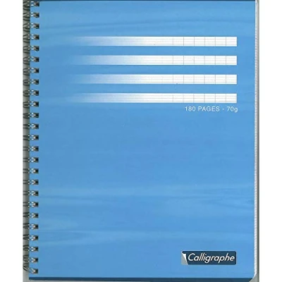 Abbildung von Clairefontaine 403C Spiralheft / Schulheft Calligraphe mit Doppelspirale 17x22 cm, 900 Blatt, französische Lineatur, 70g, farbig sortiert, 1 Stück