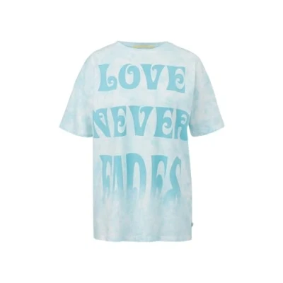 Abbildung von QS by s.Oliver Batik MIT Statement Tshirt print, Damen, Größe: Large, Hellblau