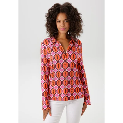 Abbildung von Aniston CASUAL Hemdbluse mit extravagantem, farbenfrohen Retro Muster NEUE KOLLEKTION