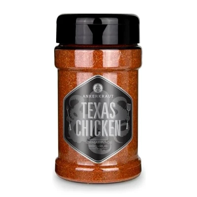 Abbildung von Ankerkraut Texas chicken, BBQ rub, krydderiblanding til kyllingevinger, kylling og pulled med salt, peber, løg hvidløg, 230g i strødåse
