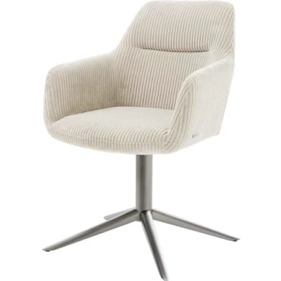 Abbildung von Drehstuhl Pejo Flex Cord Beige Fußkreuz Graphit 360 drehbar Wippfunktion Taschenfederkern