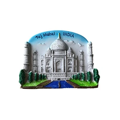 Abbildung von Taj Mahal India 3D Kühlschrankmagnet, Souvenirs, Aufkleber, handgefertigt, Heim und Küchendekoration, Indien, Kühlschrankmagnet