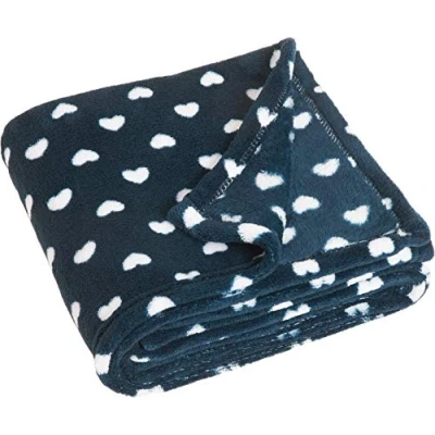 Abbildung von Playshoes 301714 Fleecedecke, Babydecke Herzchen, blau