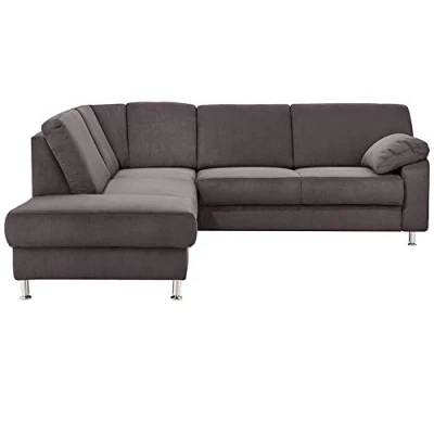 Abbildung von Cavadore Ecksofa Belfast mit Ottomane links / Polsterecke Federkern 243 x 88 218 Mikrofaser Grau