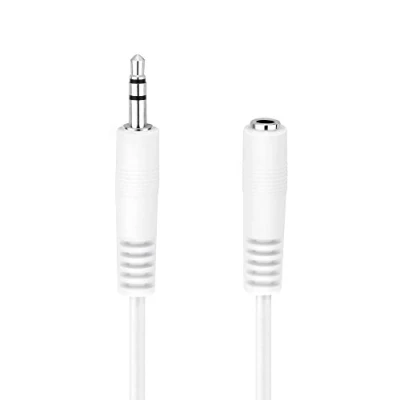 Abbildung von HDSupply AC016 050 Audio Stereo Verlängerungskabel 3,5mm Stecker auf Buchse, Ultra Slim Design, 5,00m, weiß