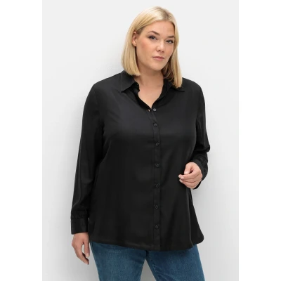 Abbildung von Sheego Hemdbluse, Damen, Größe: 40, Schwarz