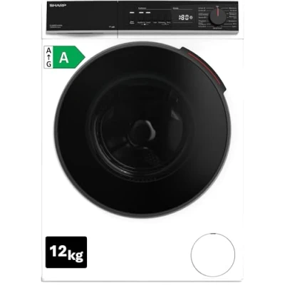 Abbildung von Sharp ES WNFB214CWDA DE Waschmaschine, 12 kg, Energieklasse A, 1400 U/min, Inverter Motor, AquaStop, WiFi App Steuerung, Dampf Funktion, Schnellwaschgang, Weiß