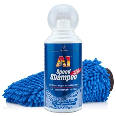 Abbildung von detailmate Dr. Wack Auto Wasch Set A1 Speed Shampoo 500ml + Waschhandschuh blau Autoshampoo (Reinigungsmittel, Reinigungsset, Aussen)