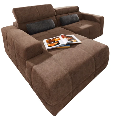 Abbildung von DOMO collection Ecksofa &quot;Brandon kleine Ausführung B/T/H: 214/100/80 cm&quot;, Mit Kopfteilverstellung, auch in Leder und Cord, L Form
