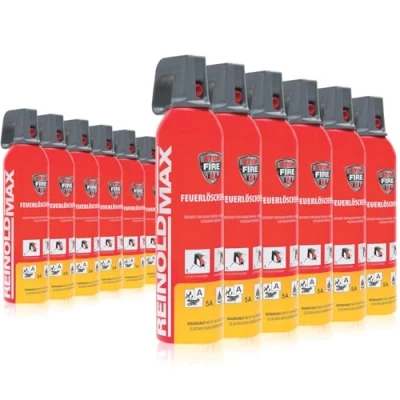 Abbildung von XENOTEC PREMIUM Feuerlöschspray 12er Set 750ml Stopfire Autofeuerlöscher REINOLDMAX wiederverwendbar geeignet für Fettbrände 12 x 750g
