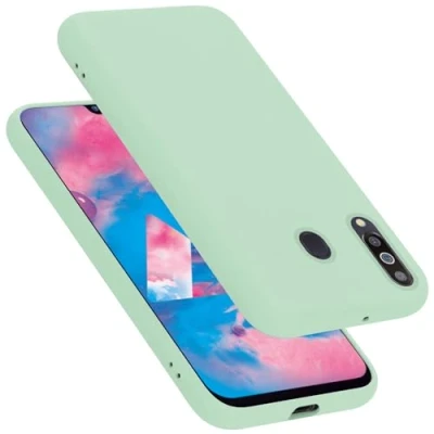 Abbildung von Cadorabo Hülle kompatibel mit Samsung Galaxy M30 / A40s Silikon Handyhülle für Case aus flüssigem stoßfeste dünne TPU Schutzhülle Liquid HELL GRÜN