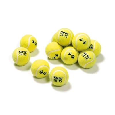 Abbildung von Karlie 45634 Spielzeugtrommel mit 12 Tennisbällen ø: 6 cm gelb