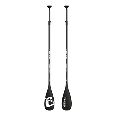 Abbildung von Cressi Unisex Adult Carbon Paddle Teleskoppaddel für SUP in DREI schwimmenden Modulen, Schwarz, One Size