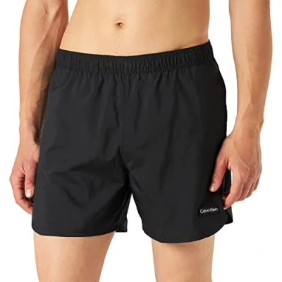 Abbildung von Calvin Klein Swimwear Medium Runner Badeshorts, Herren, Größe: Small, Black