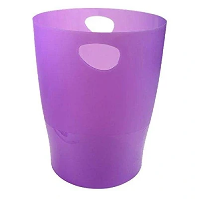 Abbildung von Exacompta 45319D ECOBIN 8er Pack Papierkörbe 15 Liter mit Griffen. Eleganter und robuster Papierkorb Mülleimer im modernen Design violett
