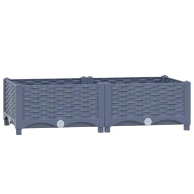 Abbildung von vidaXL Hochbeet Blumenkasten Gemüsebeet Pflanzbeet Blumenbeet Pflanzkasten Blumenkübel Pflanzkübel Kräuterbeet 80x40x23cm Polypropylen