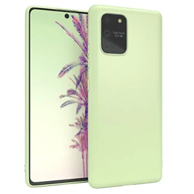 Abbildung von EAZY CASE Handyhülle Silikon mit Kameraschutz kompatibel Samsung Galaxy S10 Lite in Pastell Grün, Ultra dünn, Slimcover, Silikonhülle, Hülle, Softcase, Backcover