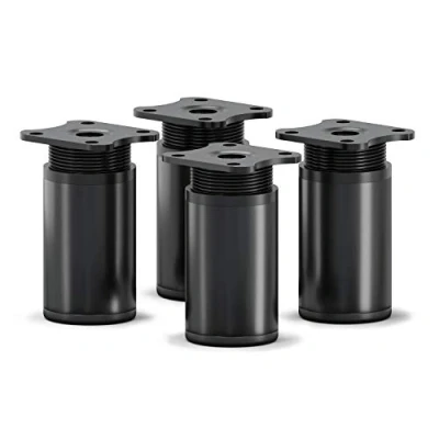 Abbildung von sossai® Möbelfuß Runde Schrankfüße, 4er &amp; 8er Set, höhenverstellbar, (4 St), Farbe: Schwarzmatt